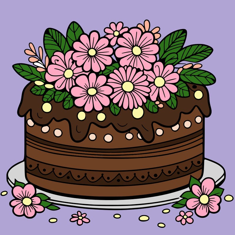 cake with flowers