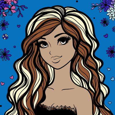 pretty woman with long wavy hair