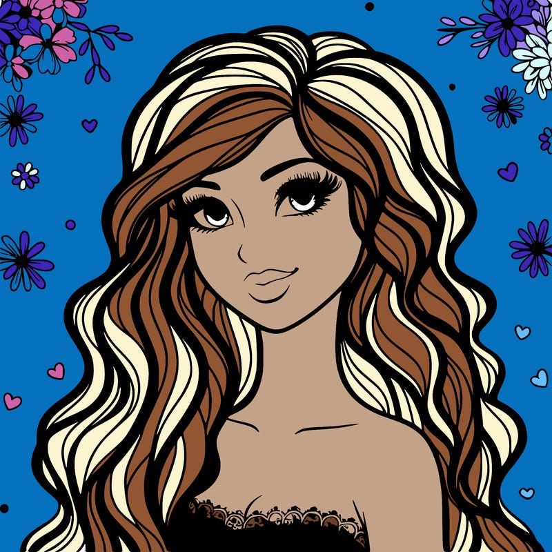 pretty woman with long wavy hair