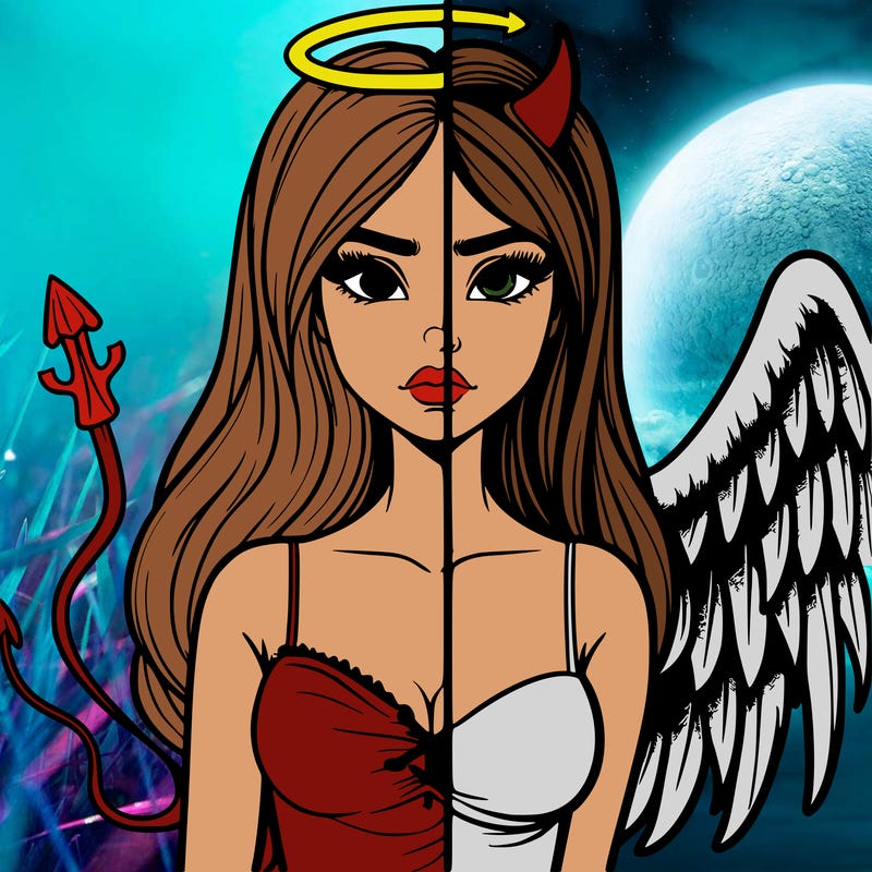 devil vs angel realistic girl