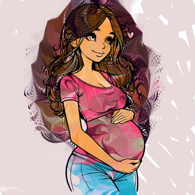 realistic pregnant girl