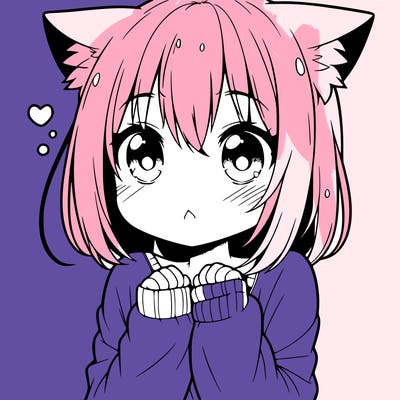 shy anime catgirl