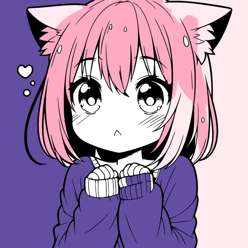 shy anime catgirl