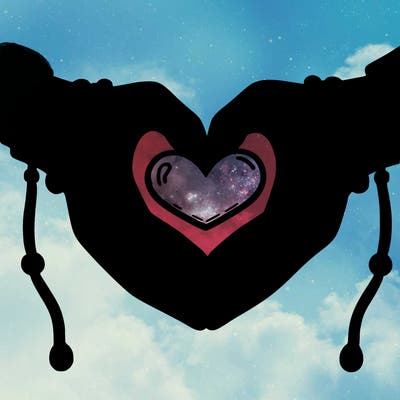 heart hands with friendship bracelets