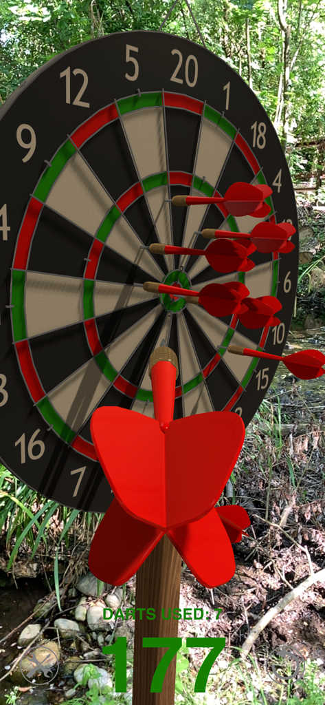 [AR] Darts - Augmented reality dartboard with red darts and score display