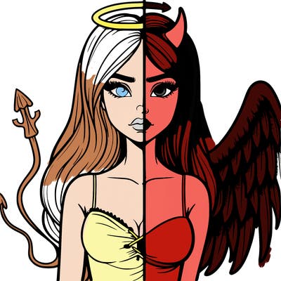 devil vs angel realistic girl