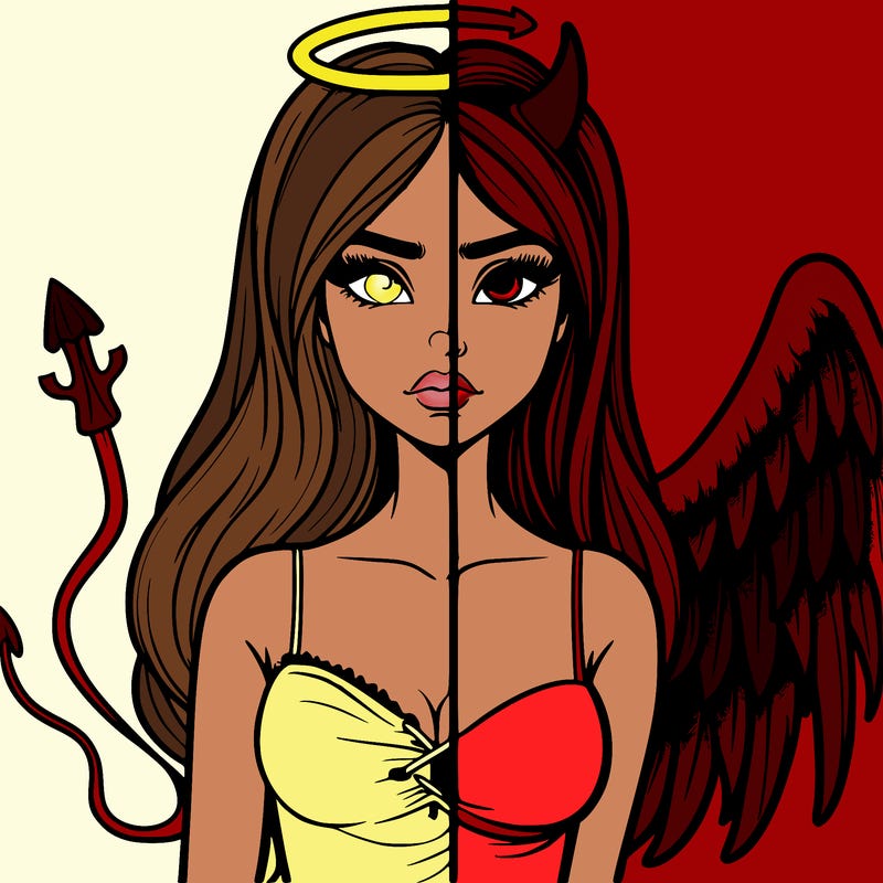 devil vs angel realistic girl