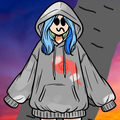 girl in oversized hoodie