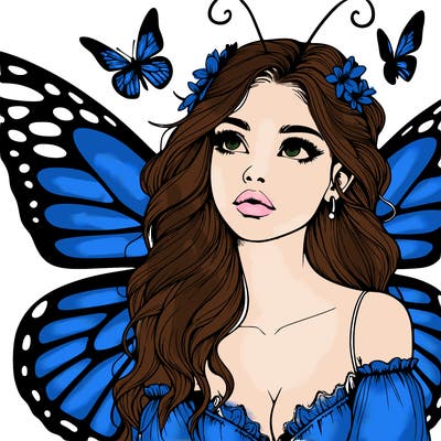 butterfly fairy realistic girl