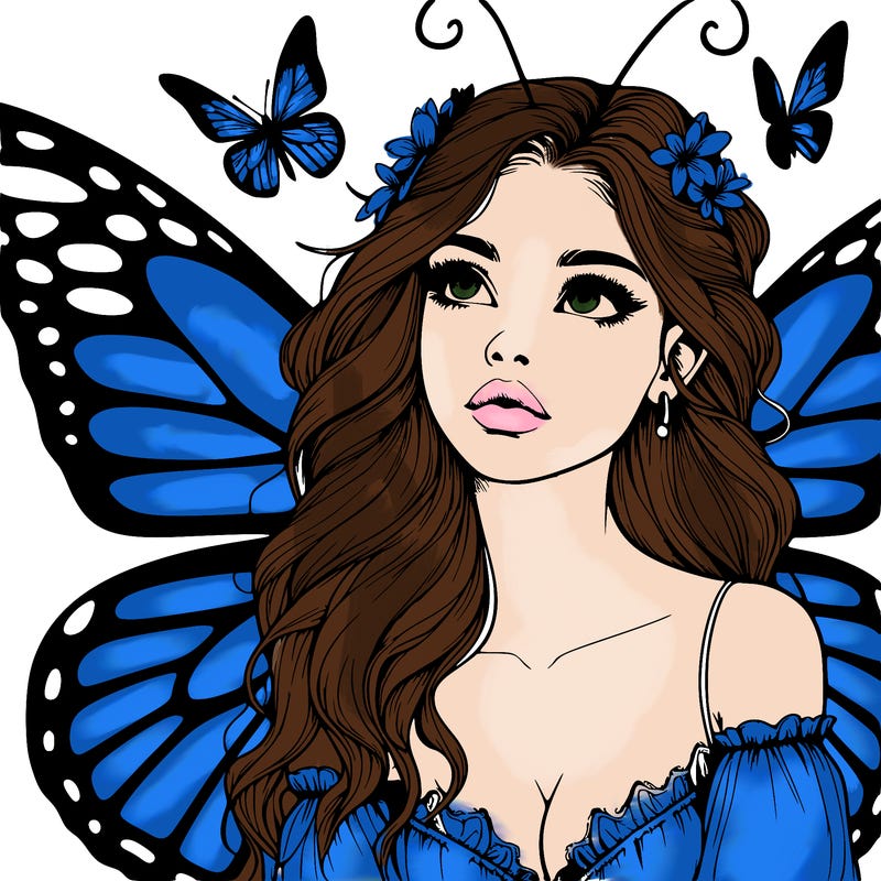 butterfly fairy realistic girl