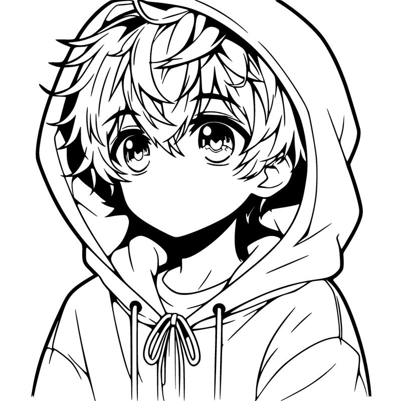 anime boy with hoddie