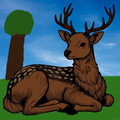 realistic deer with antlers
