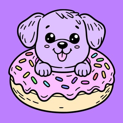 dog in a donut