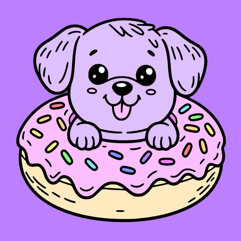dog in a donut