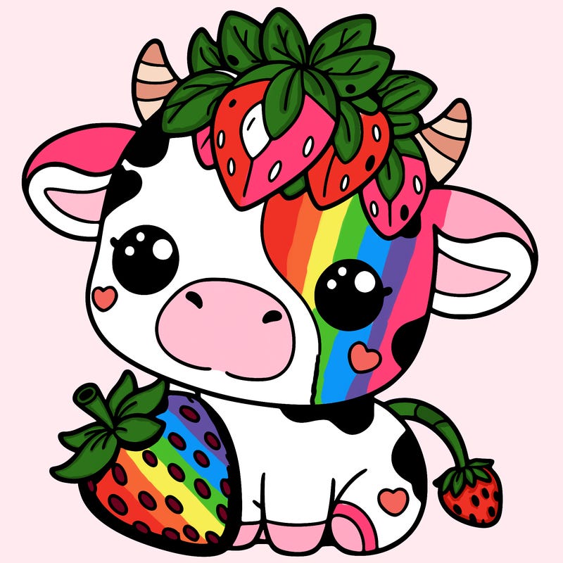 cute strawberry cow