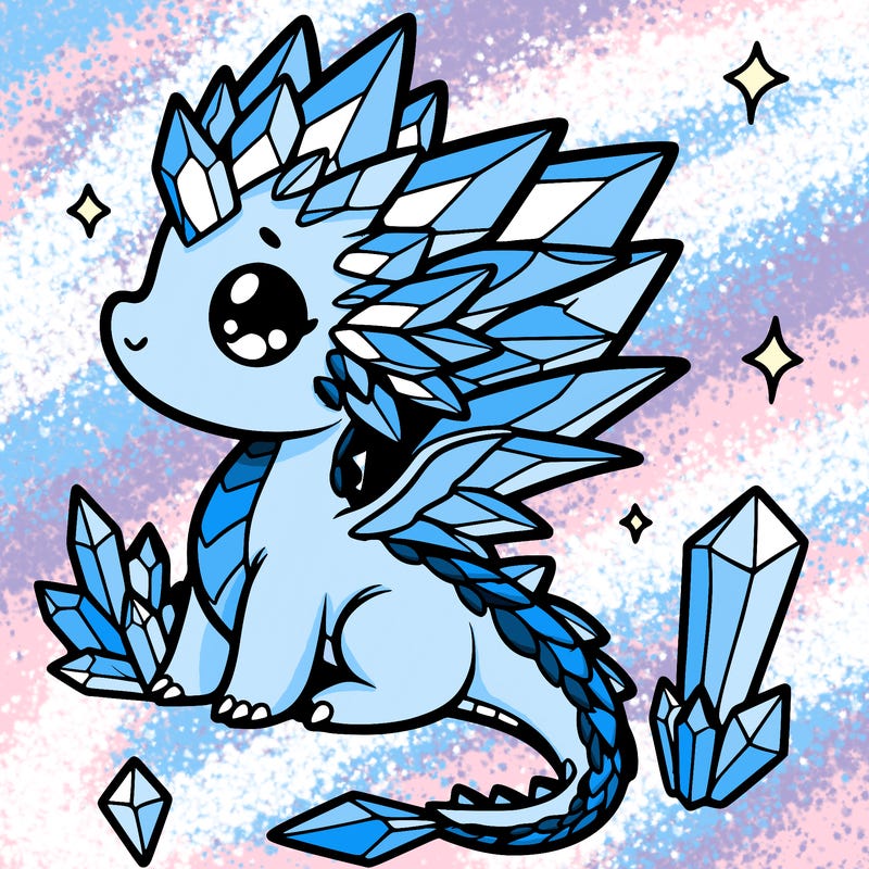 little cute crystal dragon