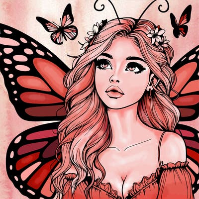 butterfly fairy realistic girl