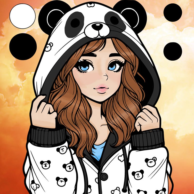 realistic girl in a animal pjs hoodie