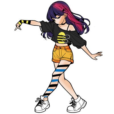 realistic girl danceing
