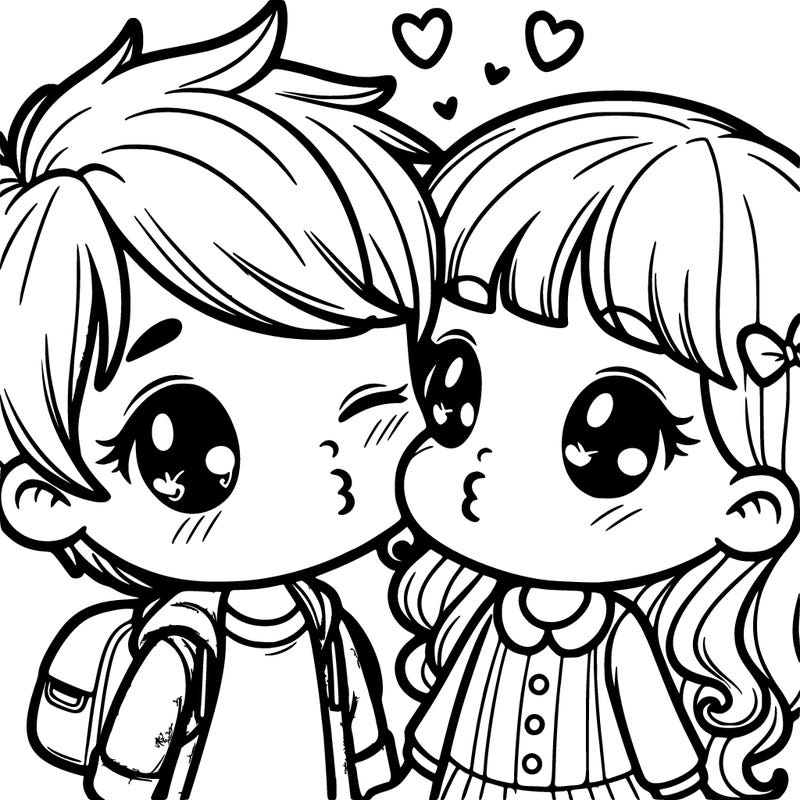 cute boy kissing a cute girl