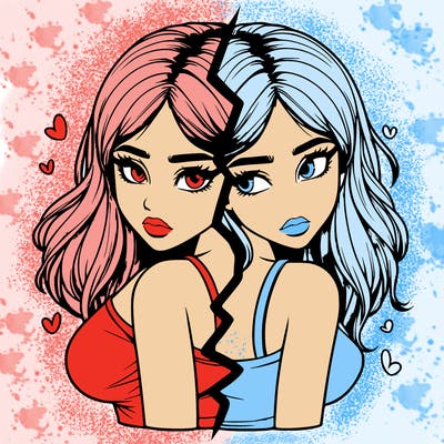 realistic girl split