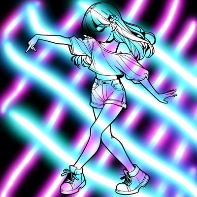 realistic girl danceing