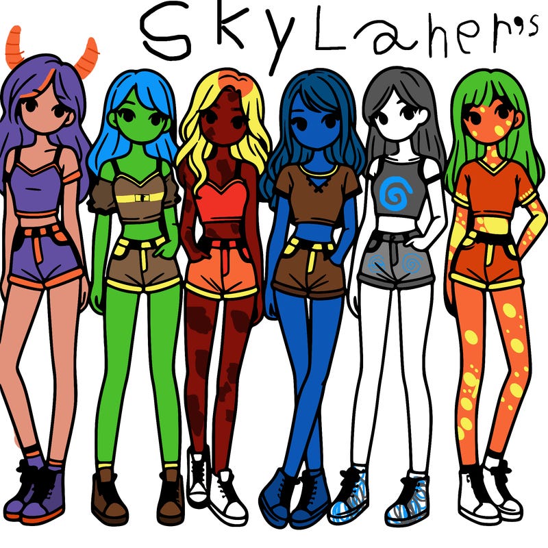 a group of girls wearing crop tops and shorts