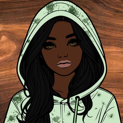 realistic girl with a hoodie