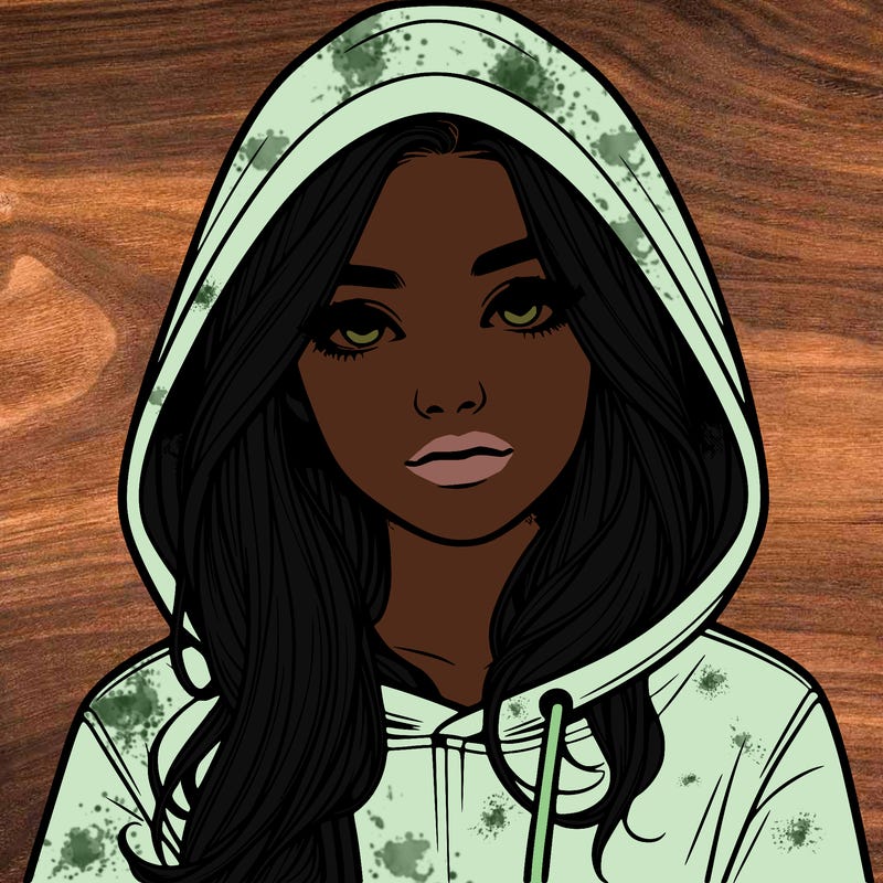 realistic girl with a hoodie