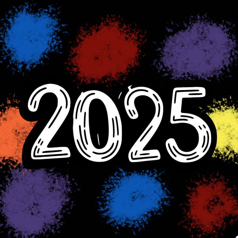 one line scrawled numbers sketch design “2025”