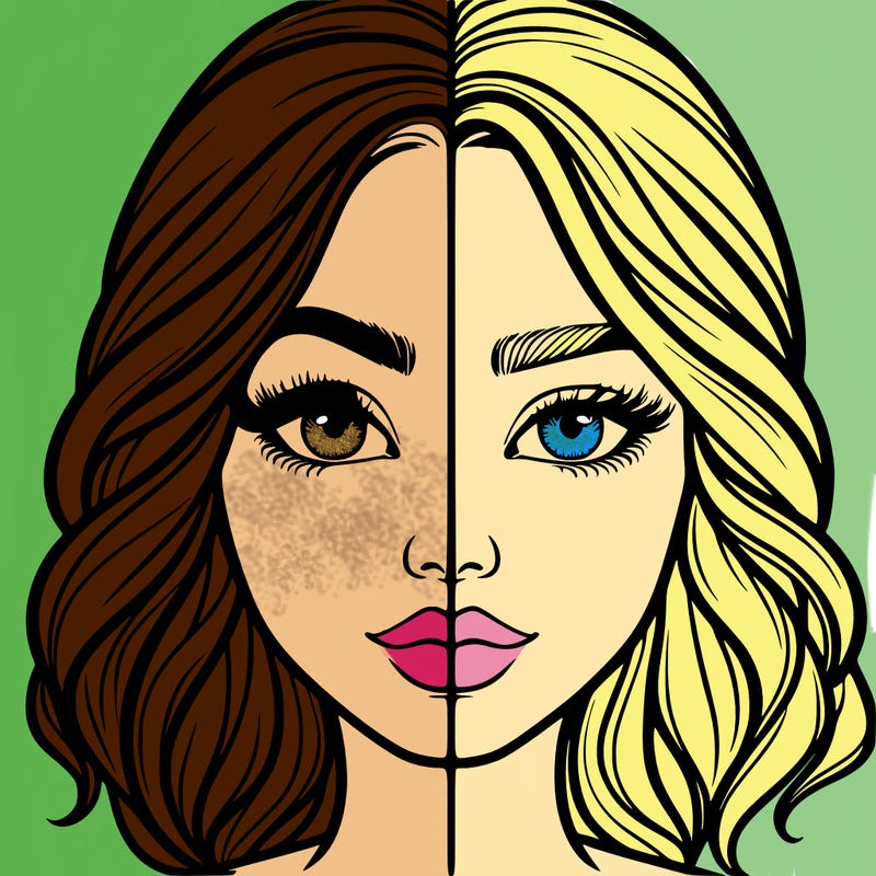 realistic girl split half