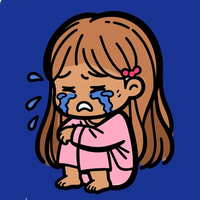 a girl crying