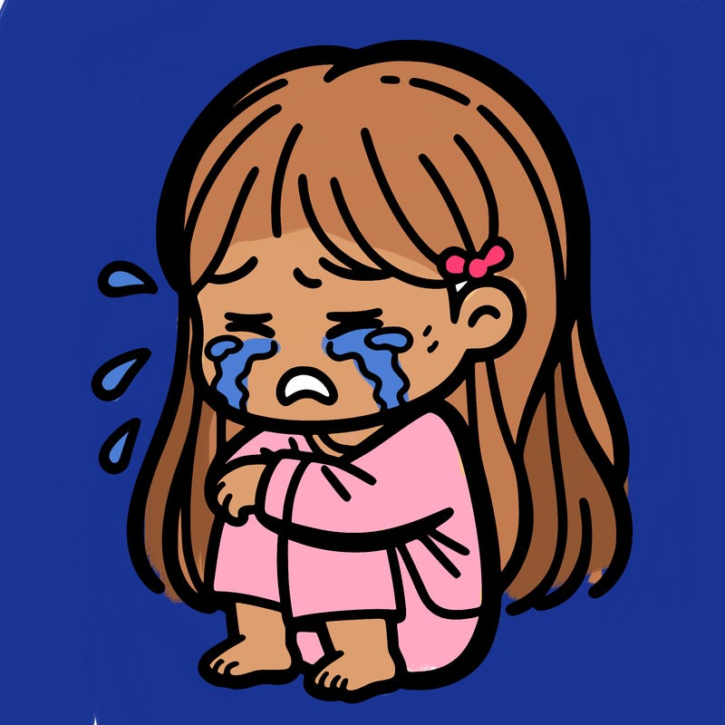 a girl crying