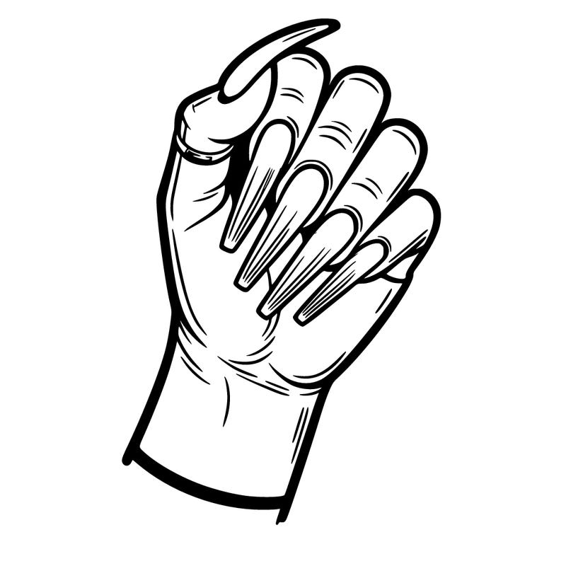 a hand with acrylic nails