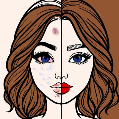 realistic girl split half