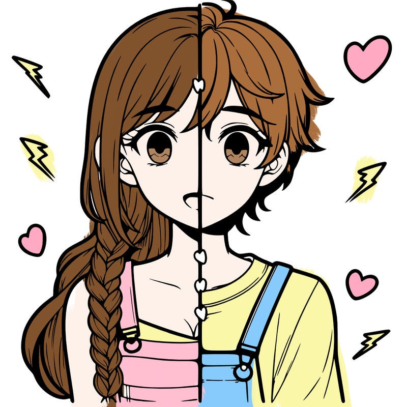 realistic girl boy split