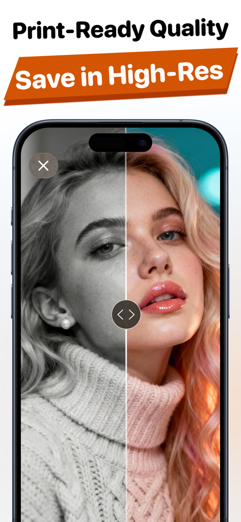 Fix Old Photos - Remend AI - Before and after comparison of a black and white photo colorized and enhanced to print ready high resolution quality