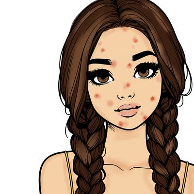 realistic girl with braids