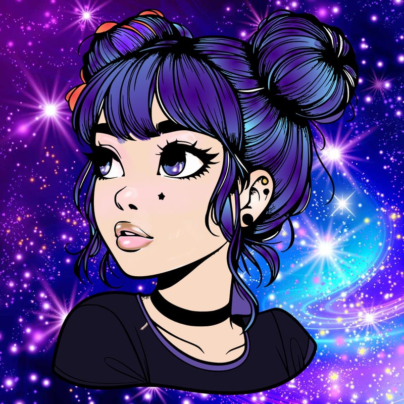 realistic girl with spacebuns