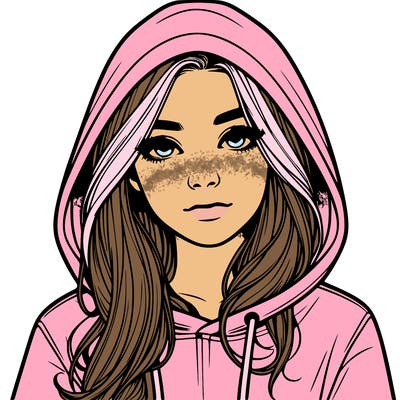 realistic girl with a hoodie