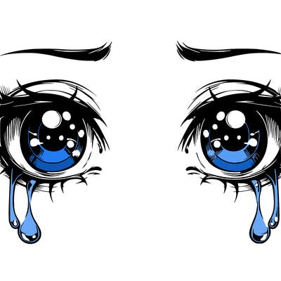 realistic eyes with tears