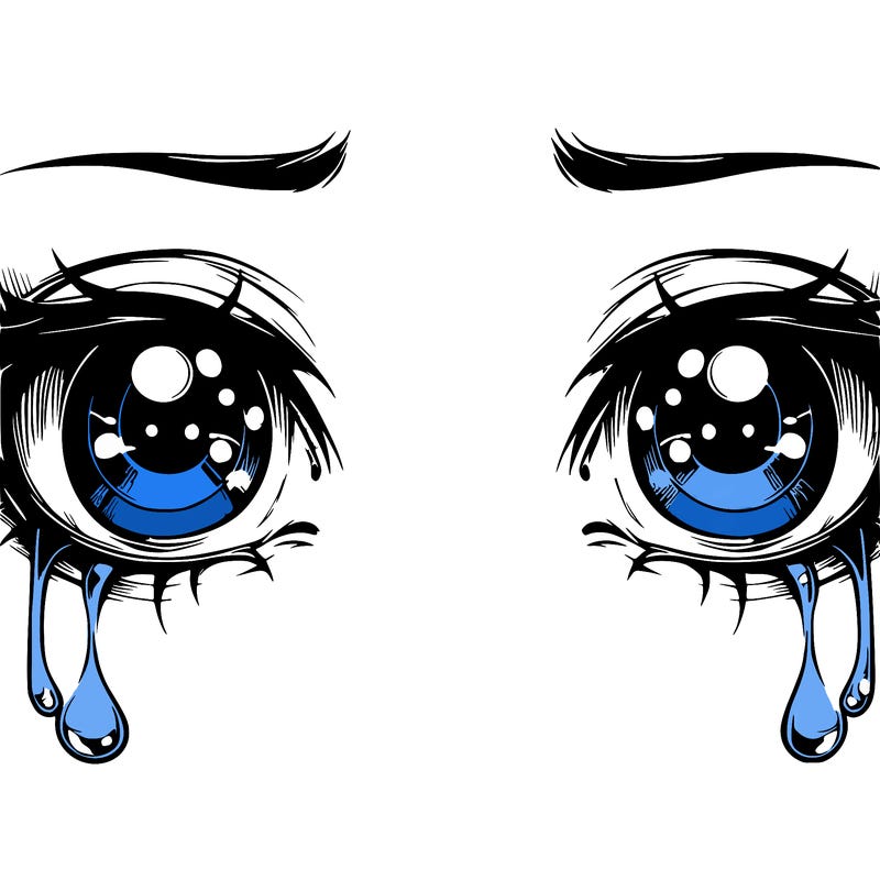 realistic eyes with tears