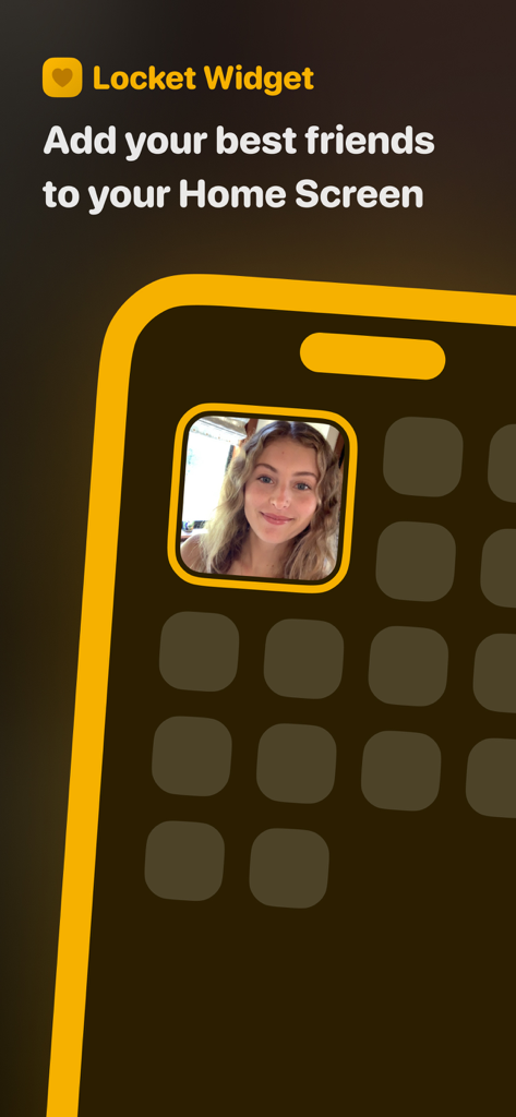 Locket Widget app showing a friends live photo on a phone home screen