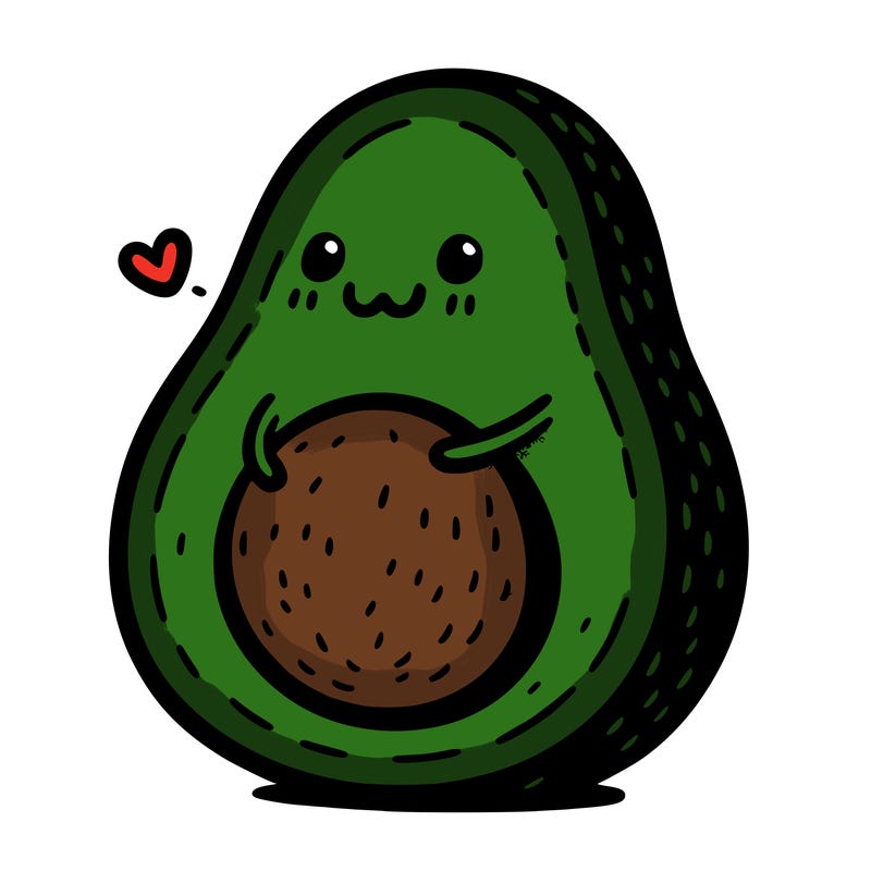 an avocado hugging an avocado