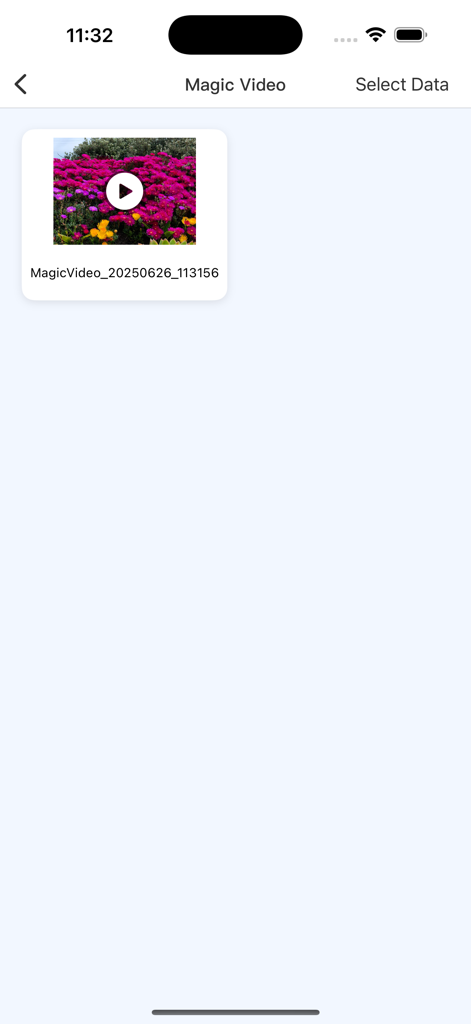 Growmemo app screen showing a magic video generated from photos