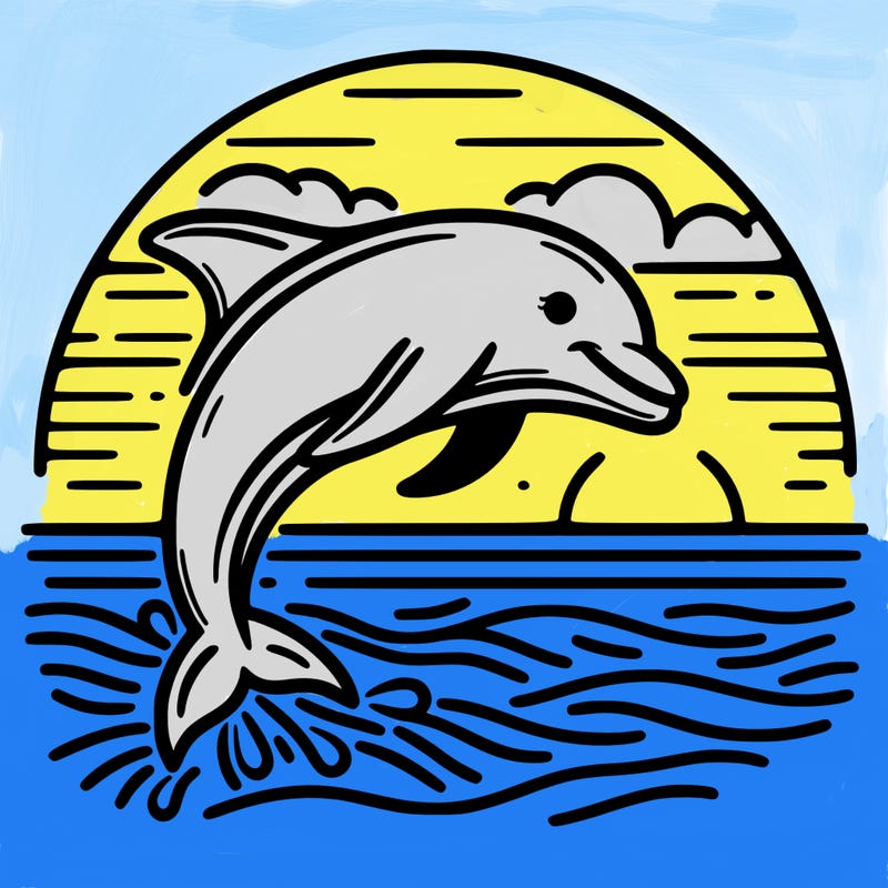 dolphin in a sunset