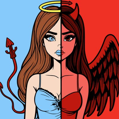 devil vs angel realistic girl