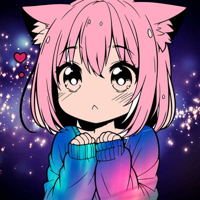 shy anime catgirl