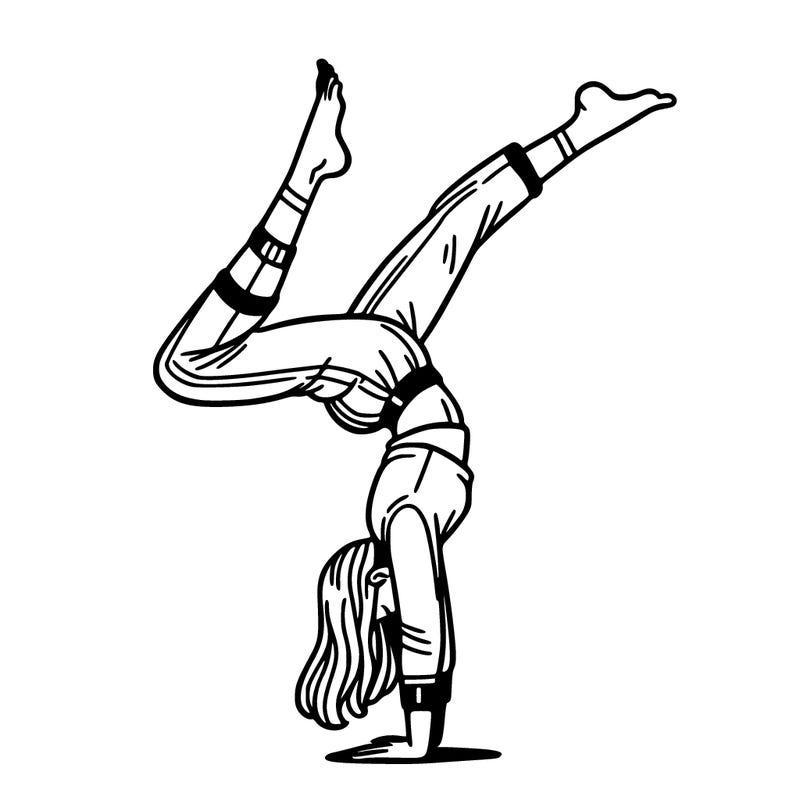 'woman doing a handstand