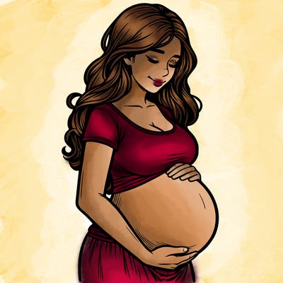 woman heavily pregnant realistic